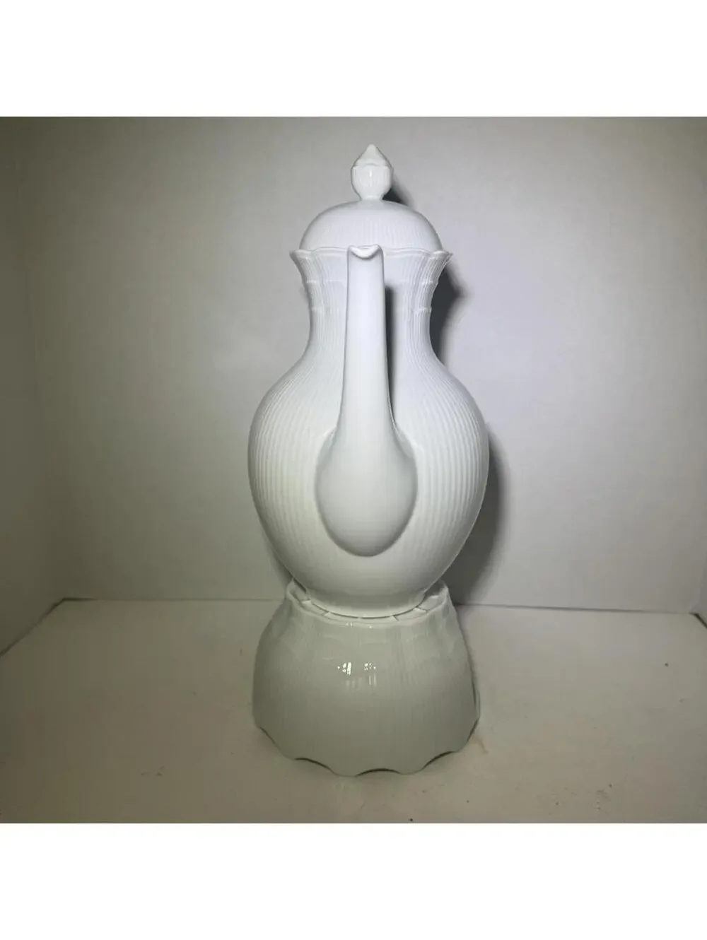 Vintage AK Kaiser Romantica White Porcelain Tea Coffee Pot Matching Base